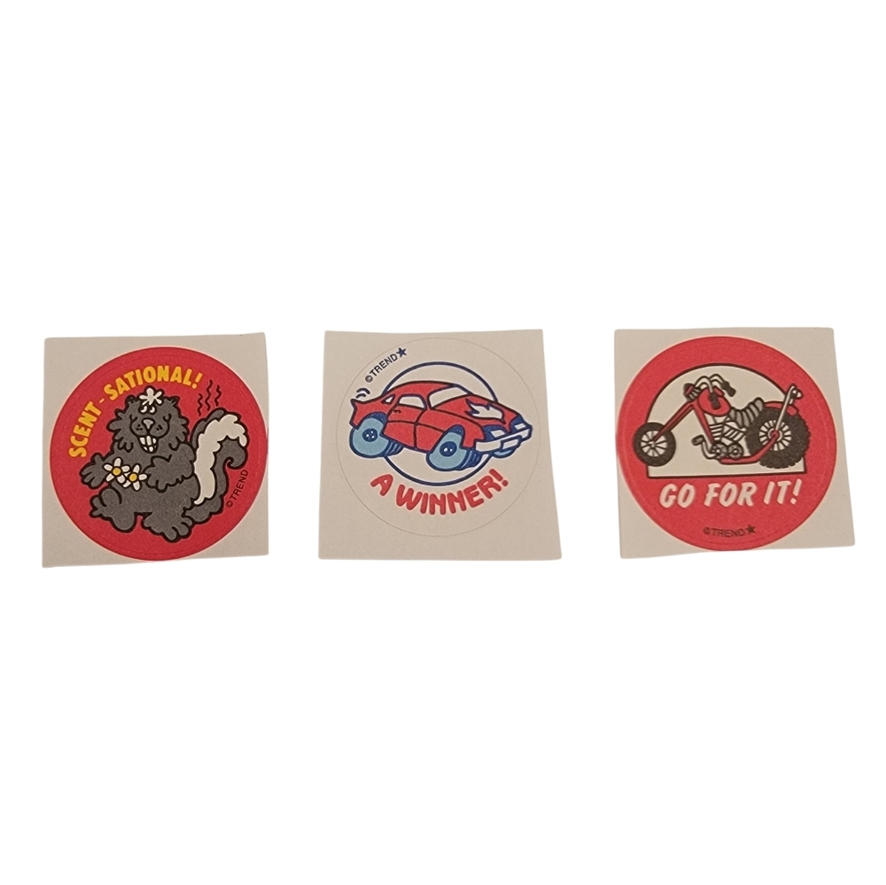 3 TREND Retro Scratch N Sniff Sticker Set Car Motorcycle Skunk